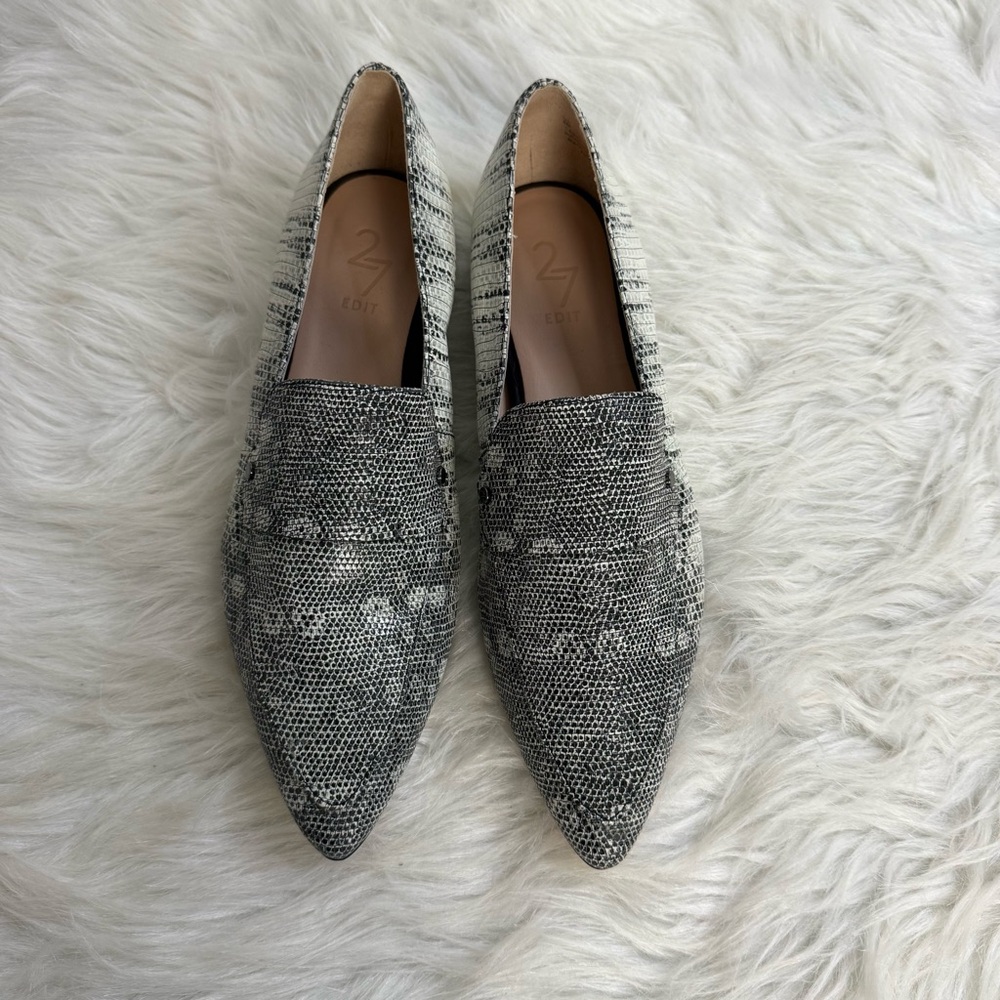 27 Edit Harlie Snakeskin Pointy Flats